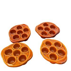 Vintage Terracotta Escargot 5" Baking Dish Set Of 4